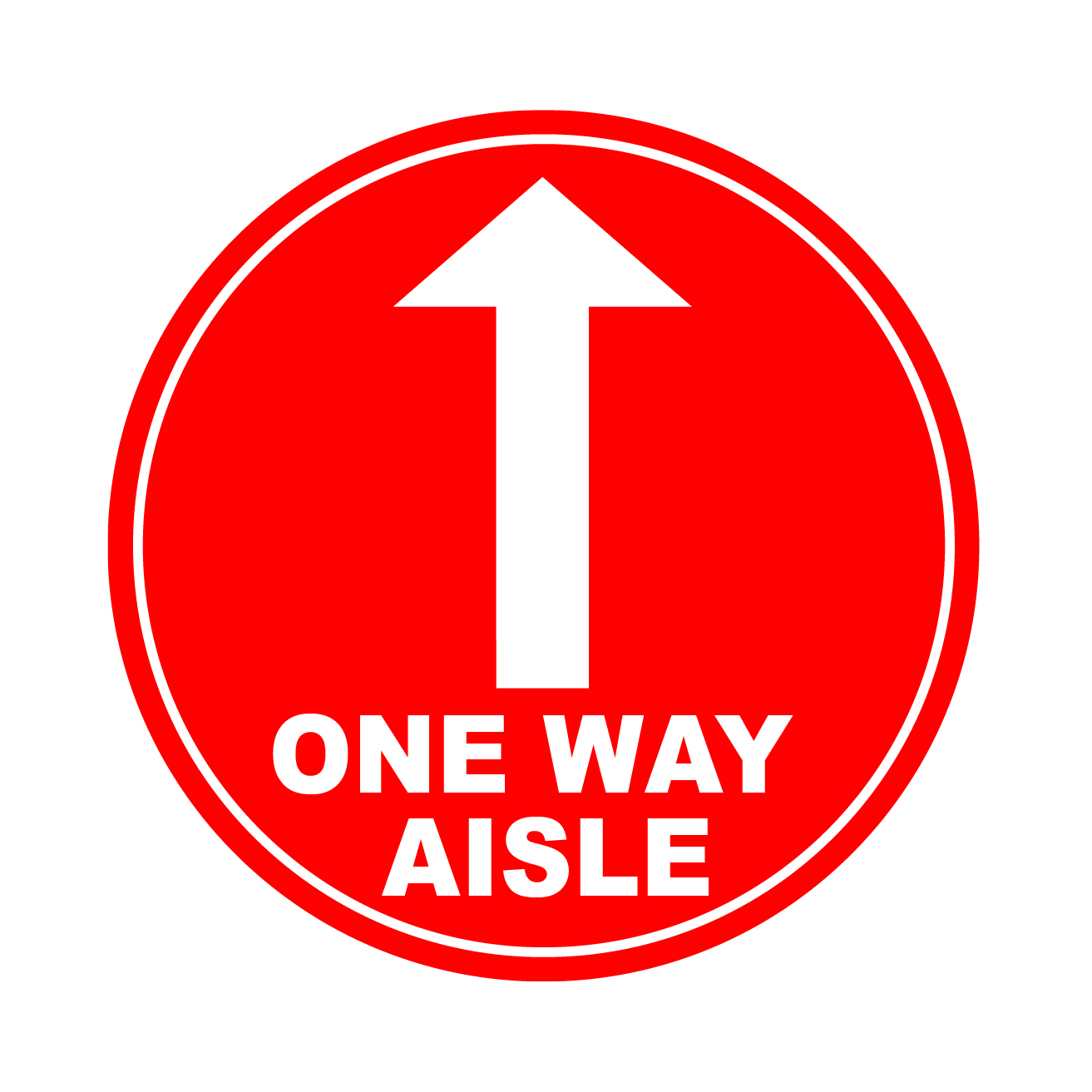 Red Directional Aisle Decal - 12