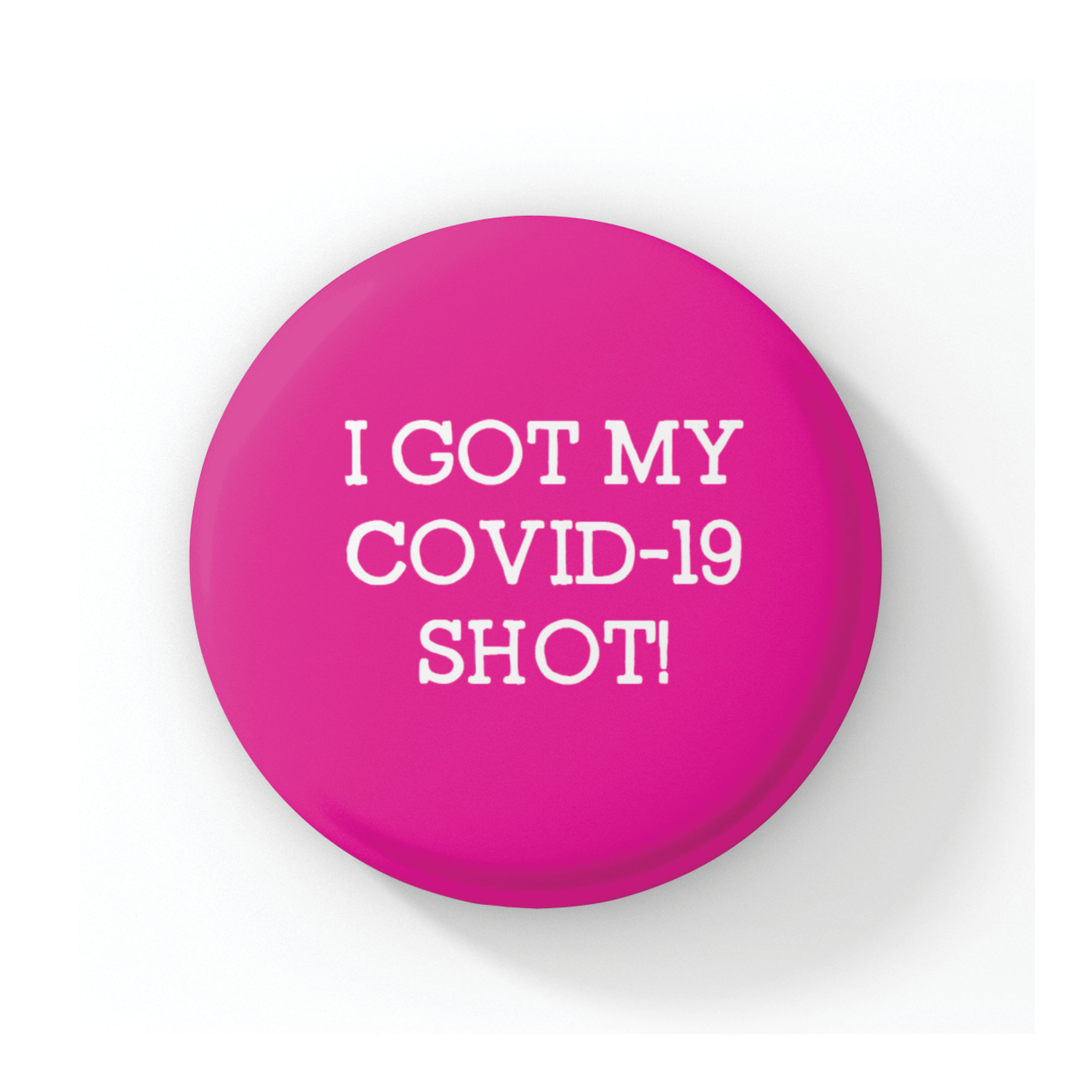 COVID-19 Vaccine Button - Colorful Hot Pink