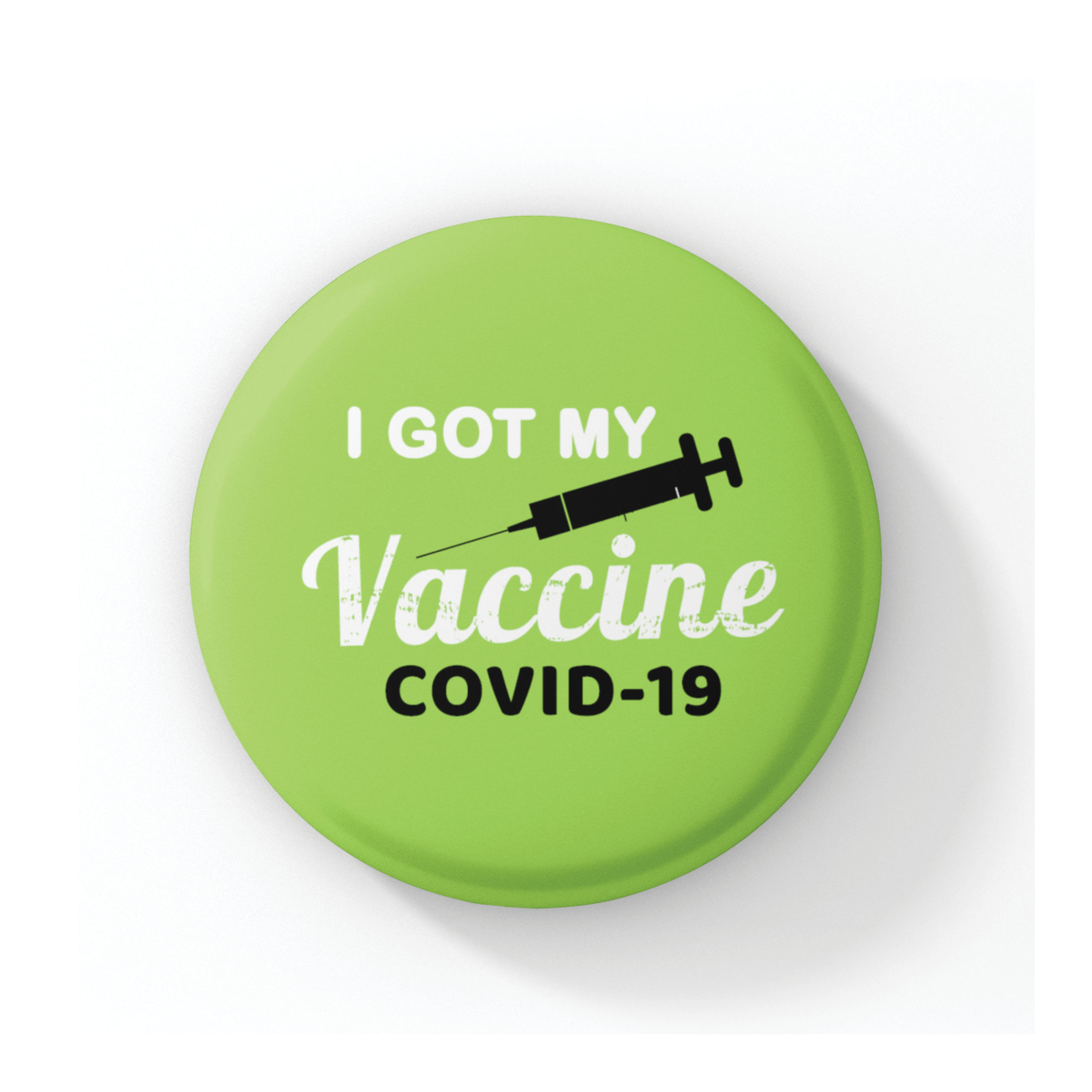 COVID-19 Vaccine Button – Retro Lime Green